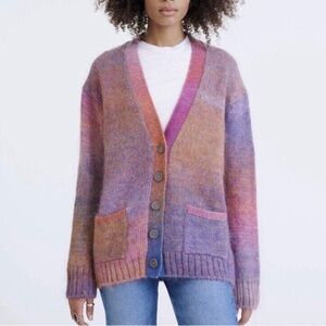 Re/Done 90s Size M Oversized Cardigan Space Dye, Blue/Pink, Retro Sweater